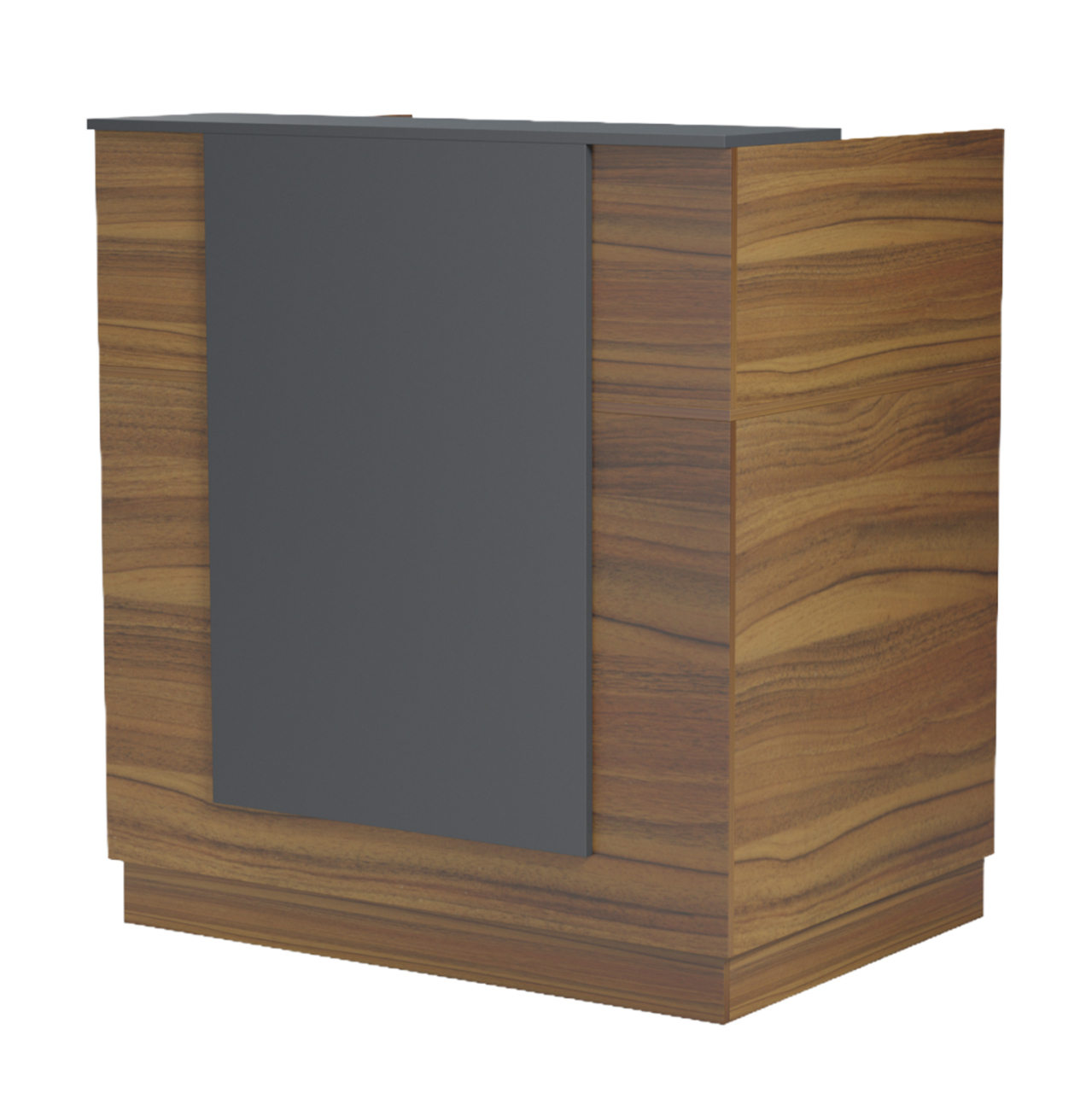 RECEPTION DESK KARMEN HM2155.03 MELAMINE IN WALNUT/GREY 100x70x110Hcm. [4]