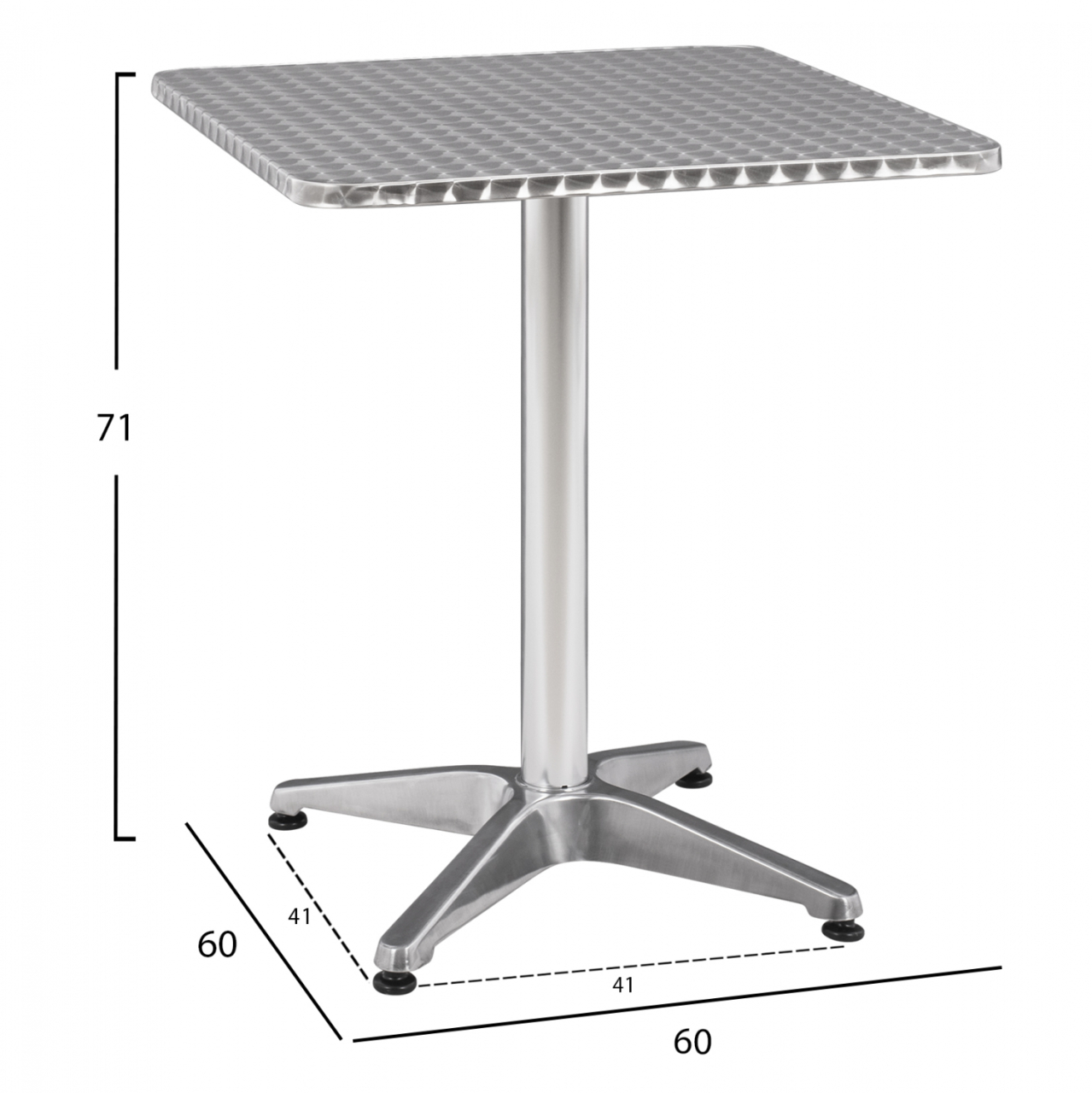Rectangular Table Frodo Aluminum 60x60x72Η cm 4legs HM5016 [2]
