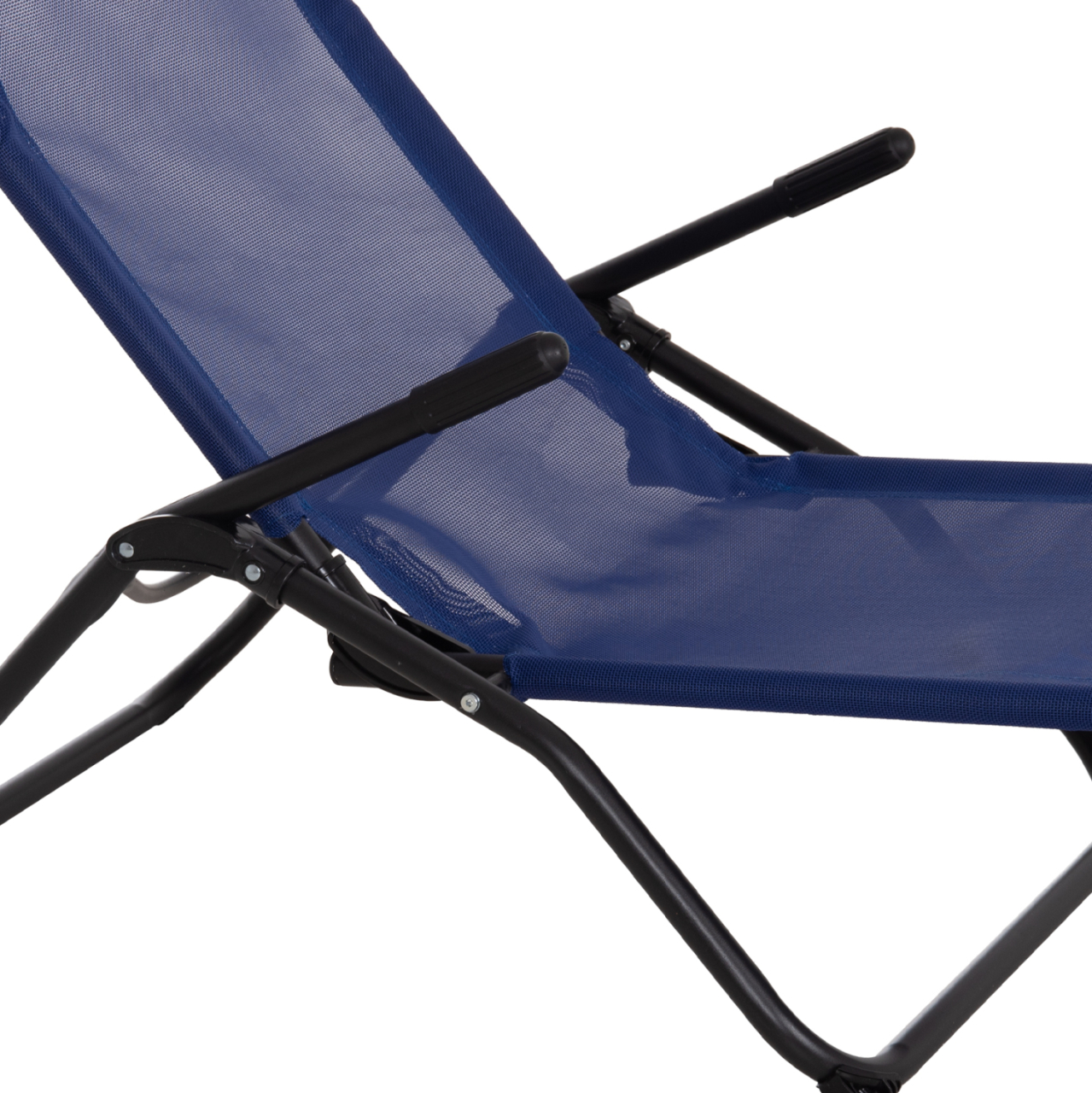 RELAX LOUNGER SWINGSAND HM6553.05 BLUE TEXTILENE--BLACK METAL 143x60x94Hcm. [10]