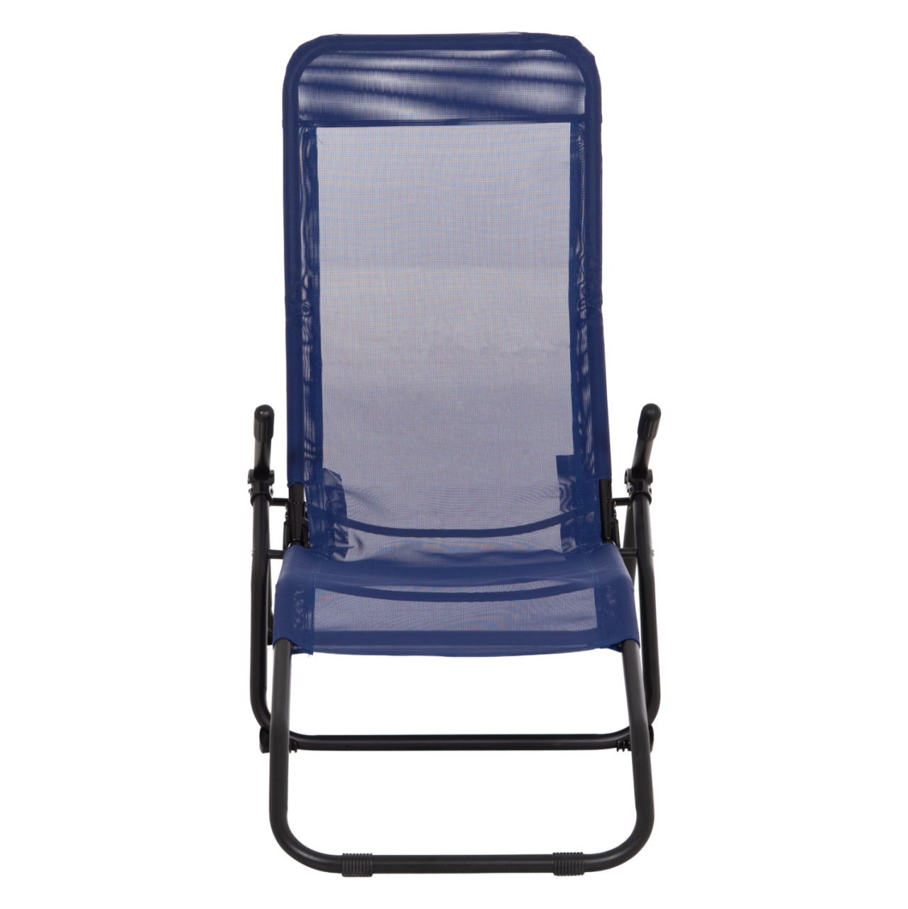 RELAX LOUNGER SWINGSAND HM6553.05 BLUE TEXTILENE--BLACK METAL 143x60x94Hcm. [3]