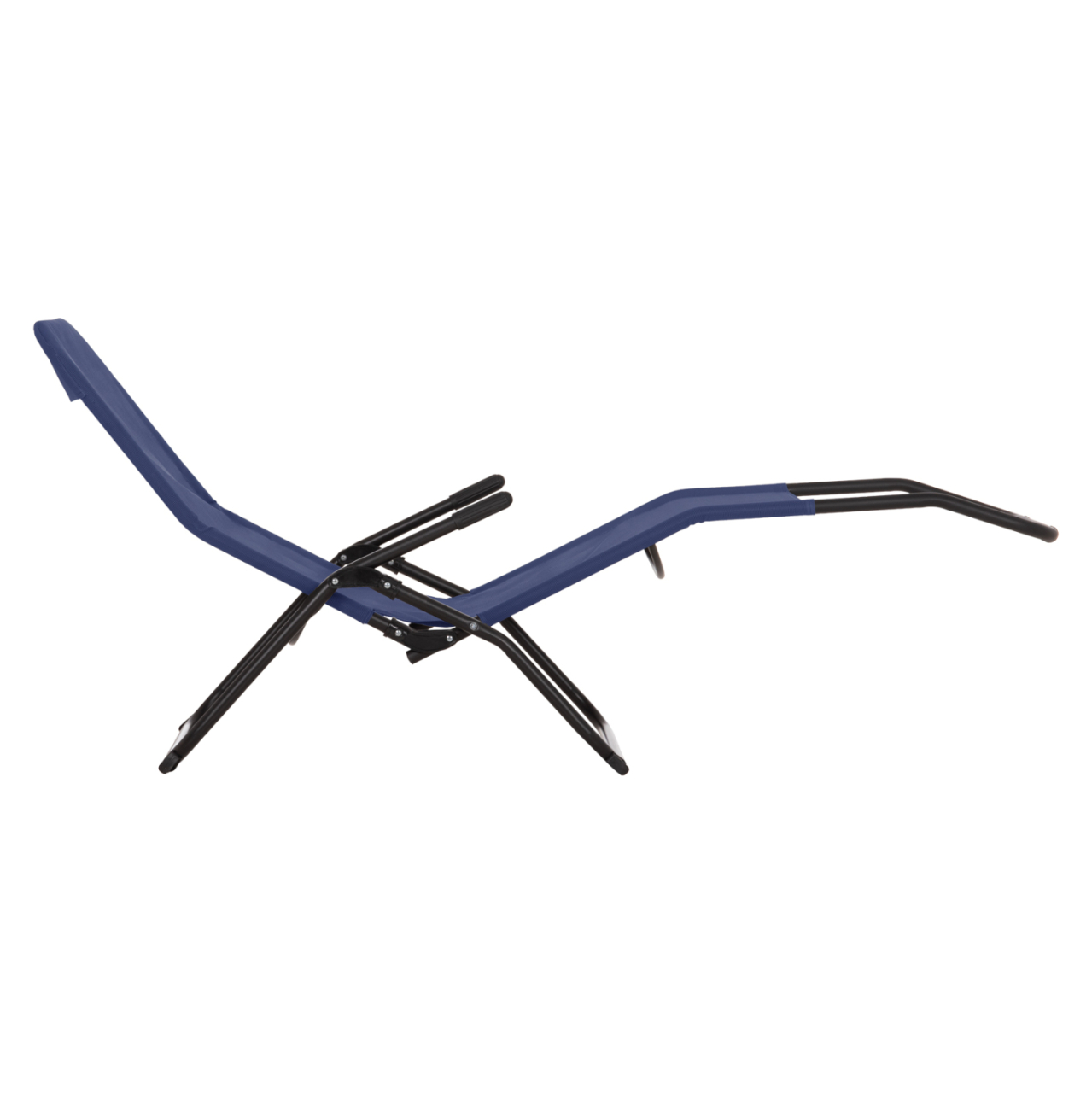 RELAX LOUNGER SWINGSAND HM6553.05 BLUE TEXTILENE--BLACK METAL 143x60x94Hcm. [5]