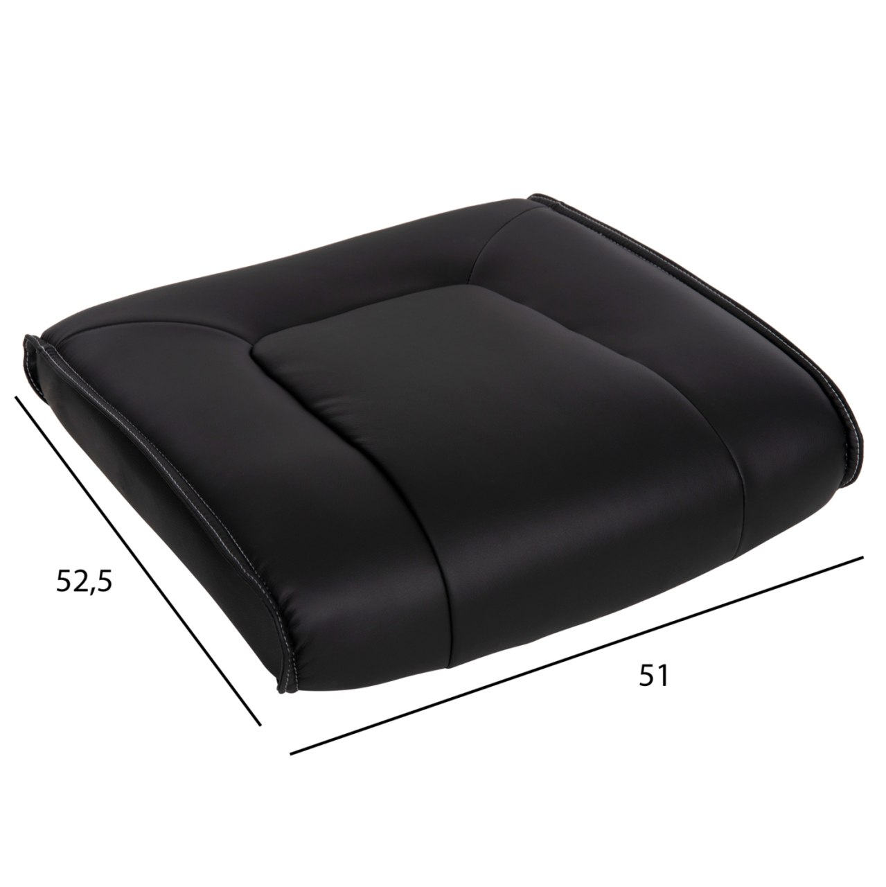 REPLACEMENT SEAT FOR OFFICE CHAIR HM1092.01 BLACK PU 51x52,5x10(thickness) cm. [2]