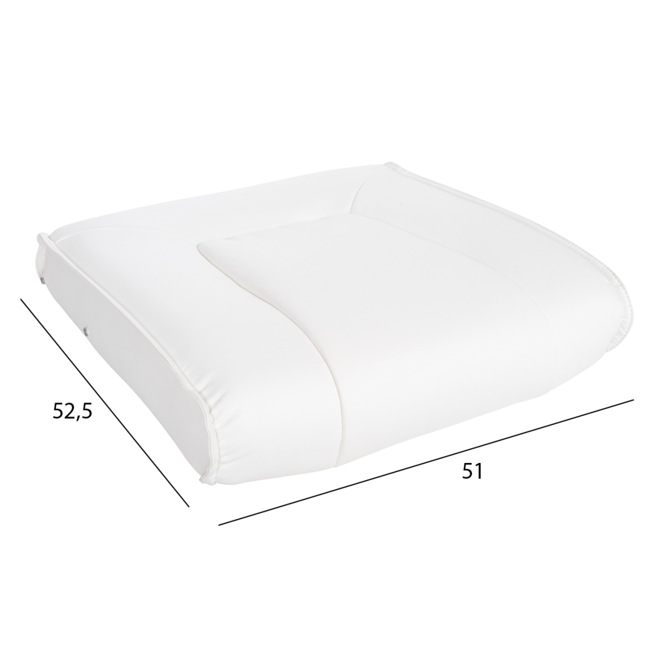 REPLACEMENT SEAT FOR OFFICE CHAIR HM1092.02 WHITE PU 51x52,5x10(thickness) cm.m. [2]