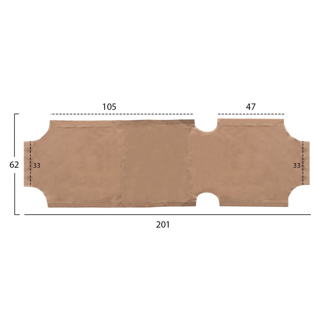 REPLACEMENT TEXTILENE 600gr/m2 2X1 COVER FOR SUNBEDS HM5072.70 BEIGE COLOR [2]