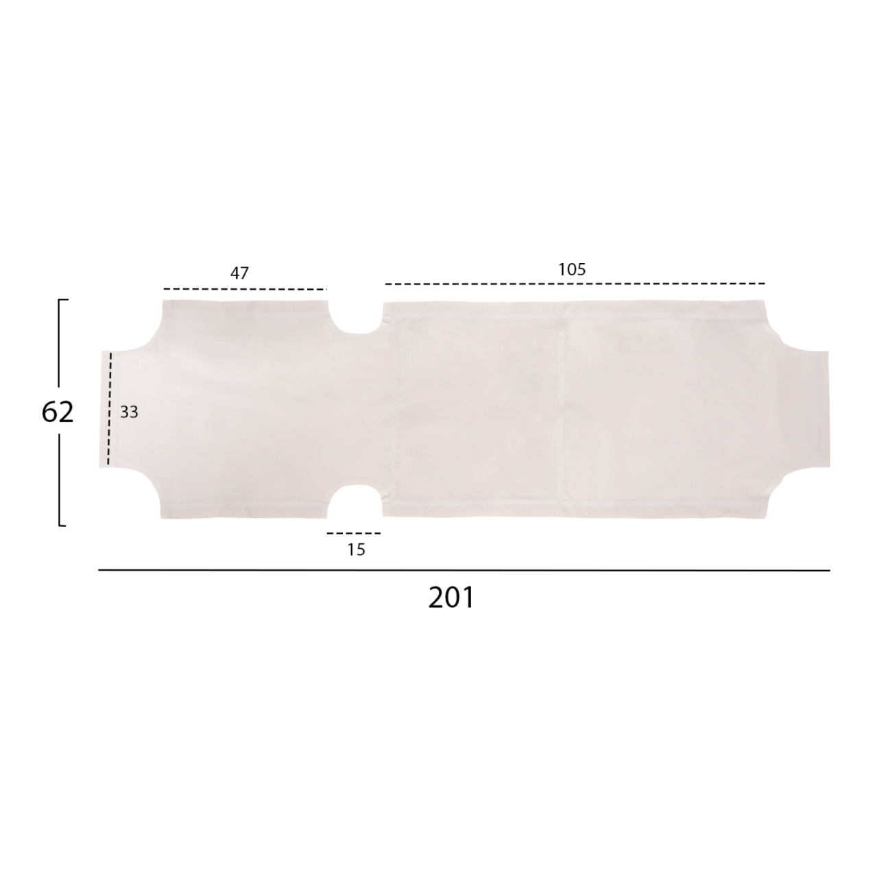 REPLACEMENT TEXTILENE COVER HM5072.03 600gr/m2 2x1 FOR CLASSIC SUNBEDS IN WHITE [2]