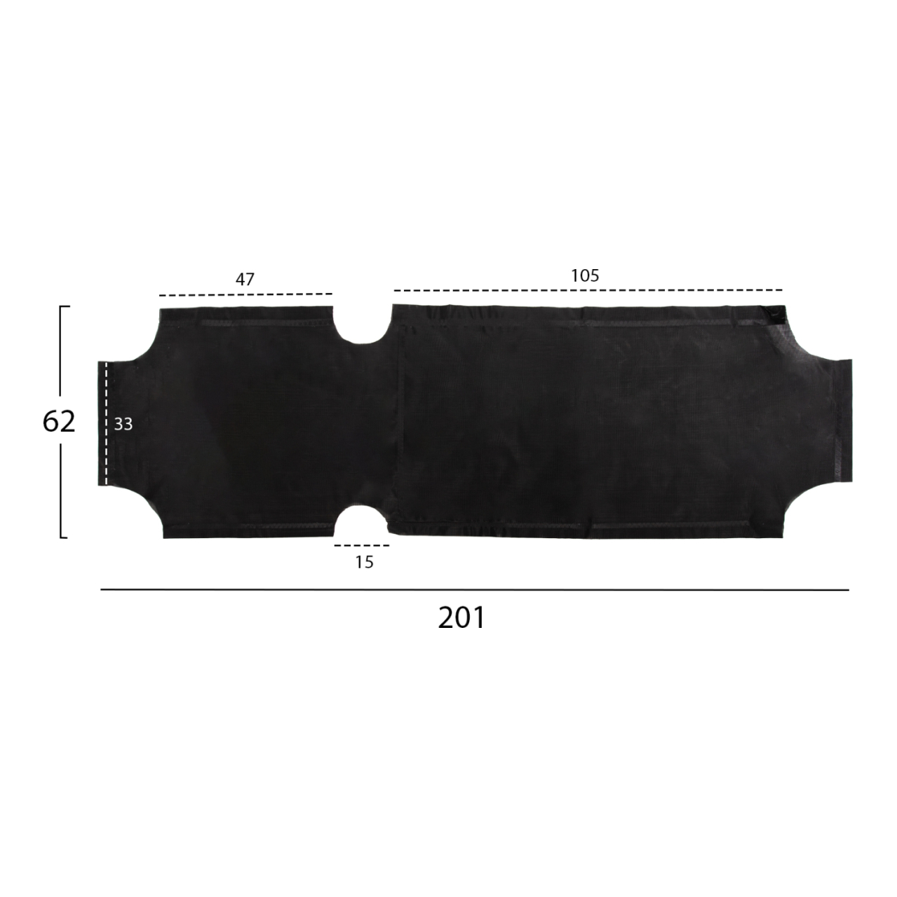 REPLACEMENT TEXTILENE COVER HM5072.90 600gr/m2 2x1 FOR CLASSIC SUNBEDS IN BLACK [2]