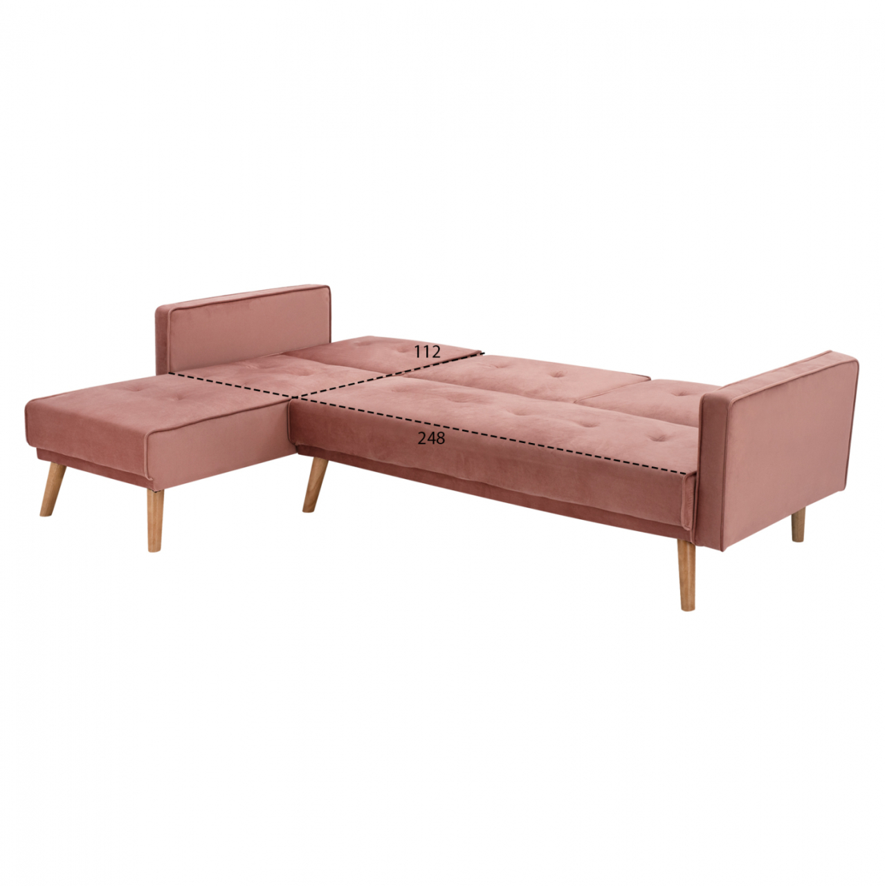 REVERSIBLE CORNER SOFA TALIA HM3153.02 VELVET IN DUSTY PINK 267x153x85cm. [3]