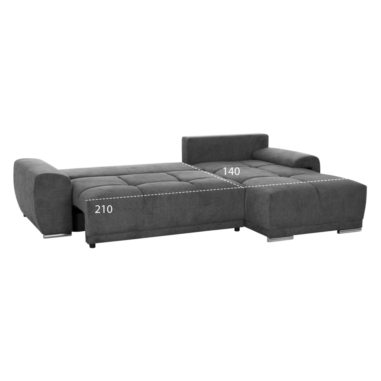 RIGHT CORNER SOFABED COMFYRA HM3336.01R GREY FABRIC 270x181x75Hcm. [3]
