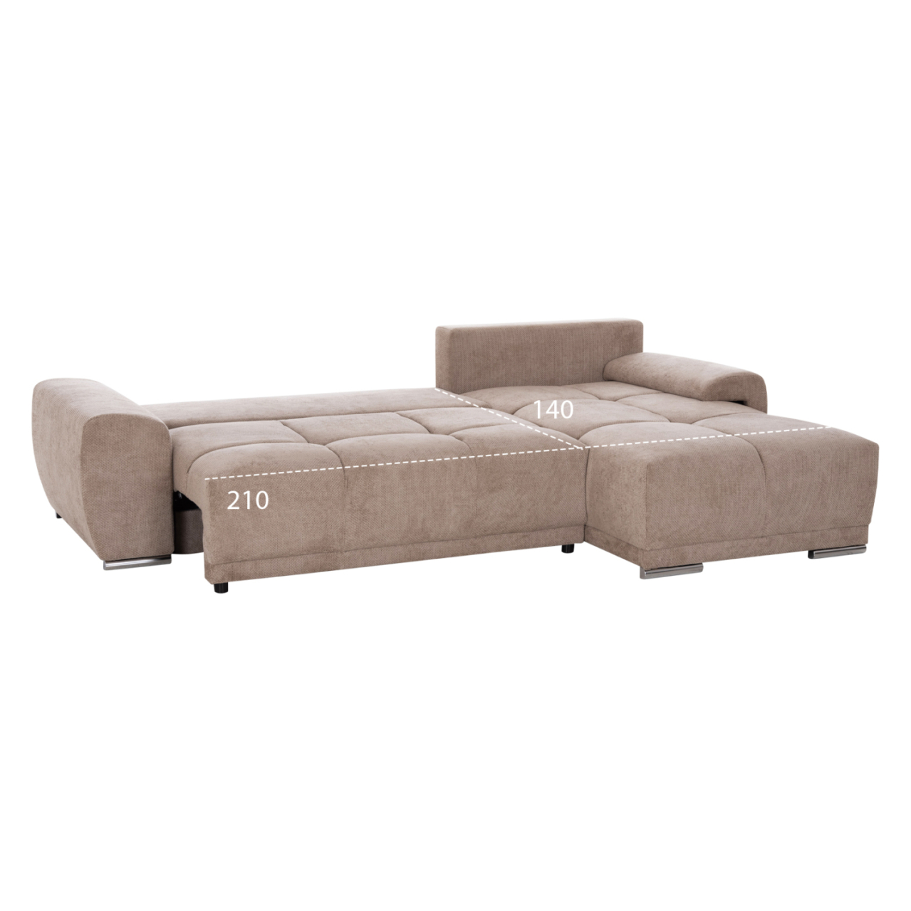 RIGHT CORNER SOFABED COMFYRA HM3336.03R BEIGE FABRIC 270x181x75Hcm. [3]
