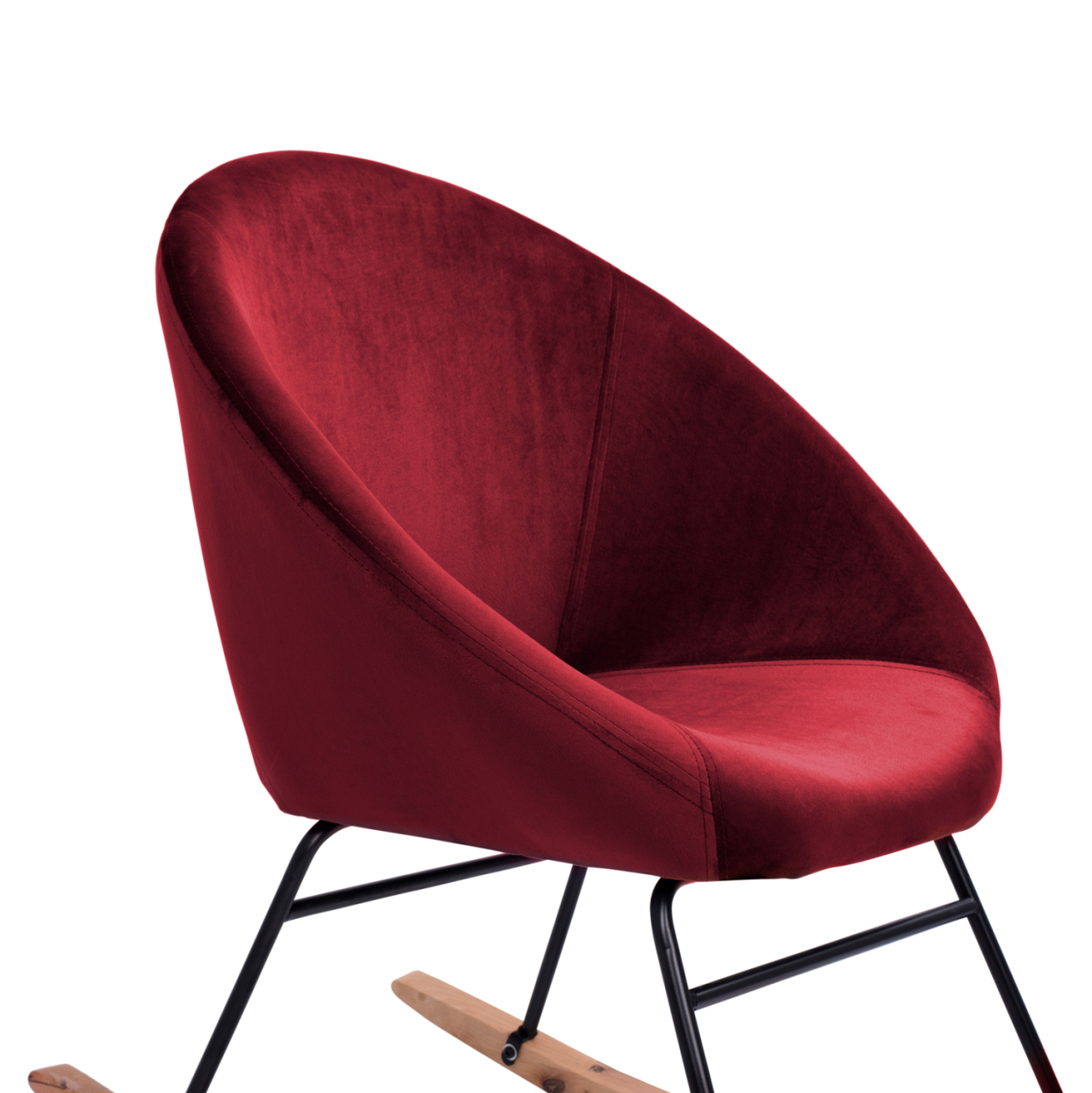 Rocker velvet armchair Paulina HM8399.06, Burgundy red 76x86x76 cm. [7]