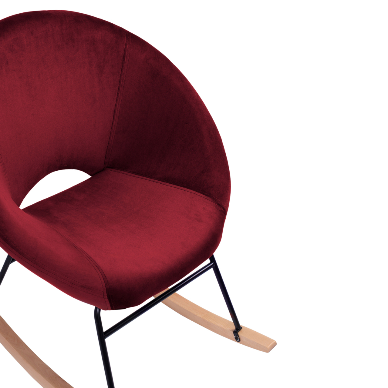 Rocker velvet armchair Paulina HM8399.06, Burgundy red 76x86x76 cm. [8]