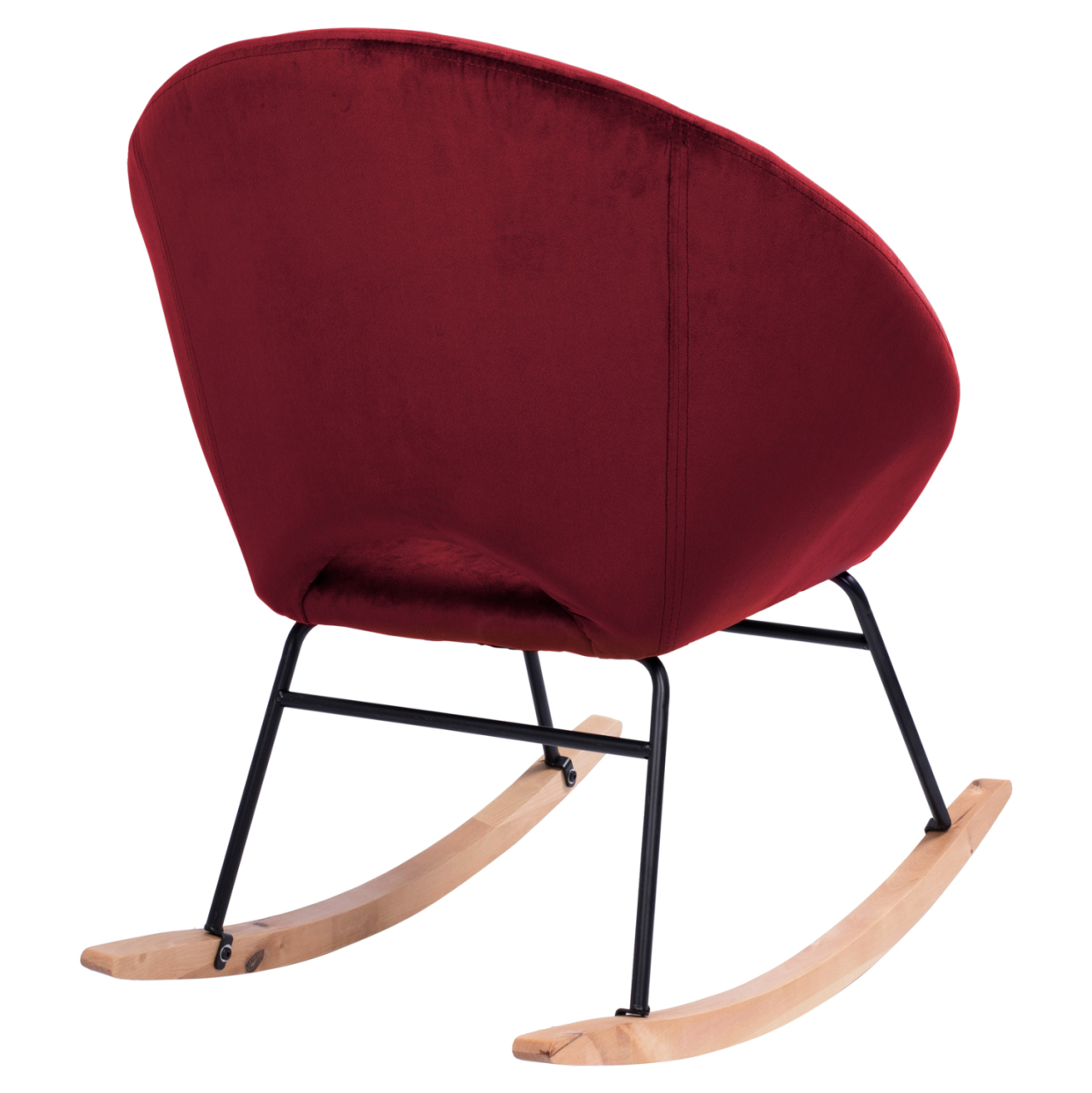 Rocker velvet armchair Paulina HM8399.06, Burgundy red 76x86x76 cm. [5]