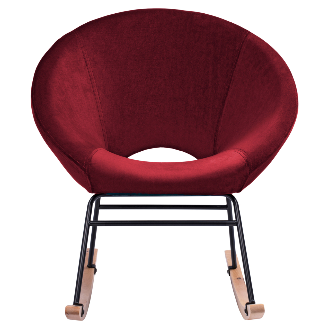 Rocker velvet armchair Paulina HM8399.06, Burgundy red 76x86x76 cm. [3]