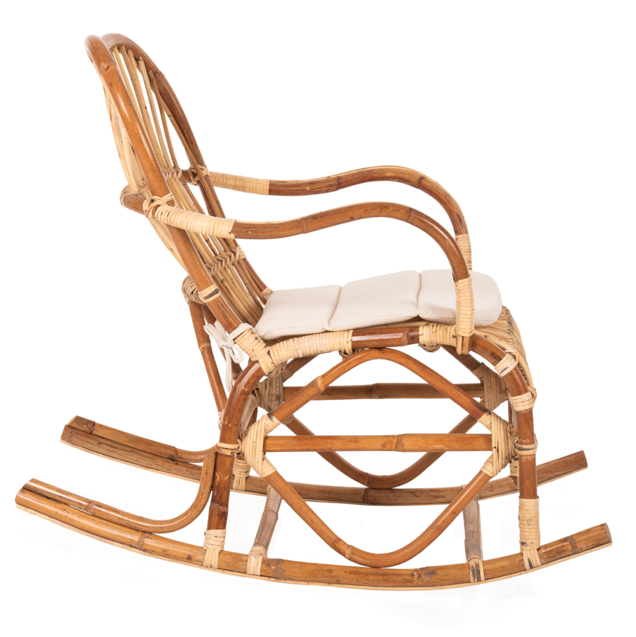 ROCKING RATTAN ARMCHAIR SANTA FE HM9343 WITH SEAT CUSHION 60x103x90Ηcm. [4]