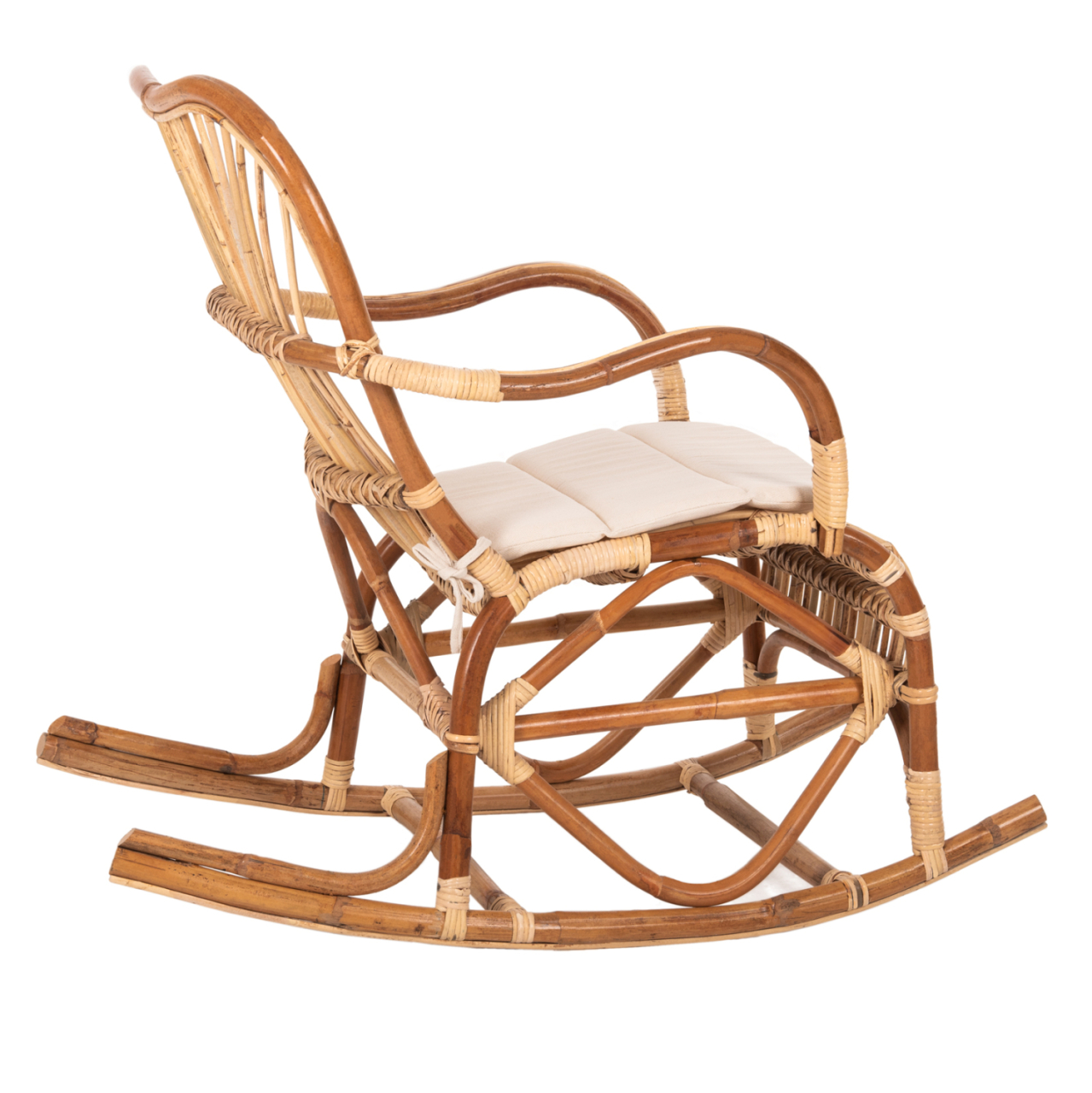 ROCKING RATTAN ARMCHAIR SANTA FE HM9343 WITH SEAT CUSHION 60x103x90Ηcm. [5]