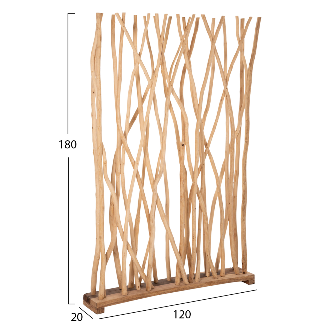 ROOM DIVIDER HM9521 SOLID TEAK BRANCHES IN NATURAL COLOR 120Χ20Χ180Hcm. [2]