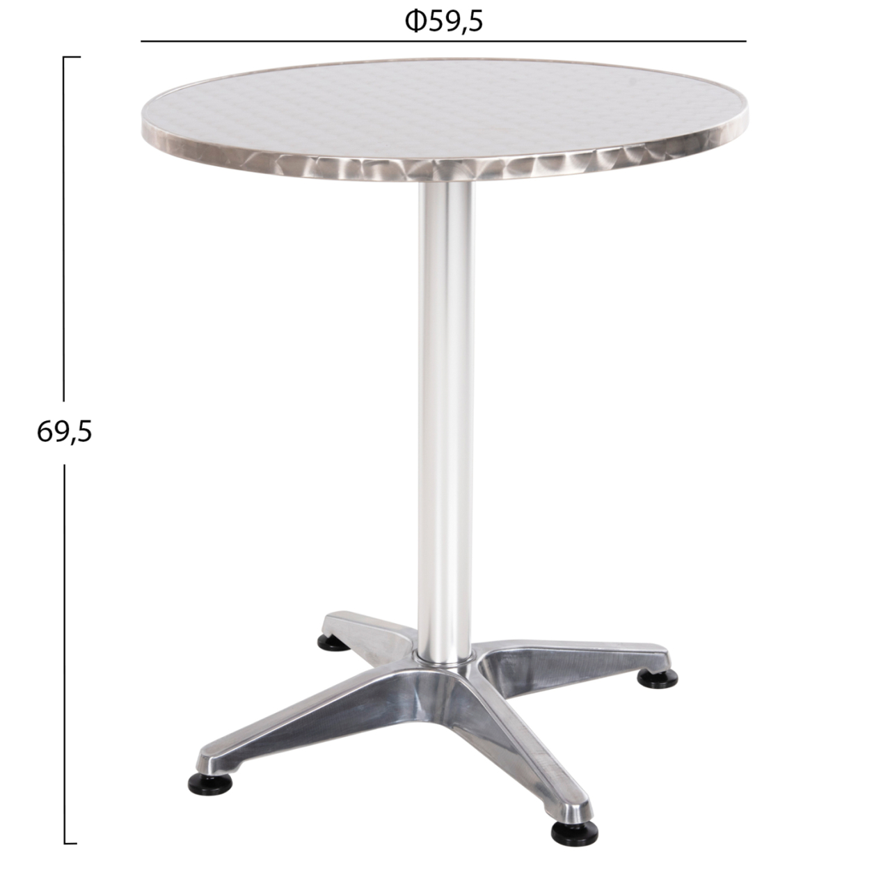 ROUND ALUMINUM TABLE FRODO HM5539 METALLIC COLOR-4-PRONGED BASE Φ59,5x69,5Hcm. [2]