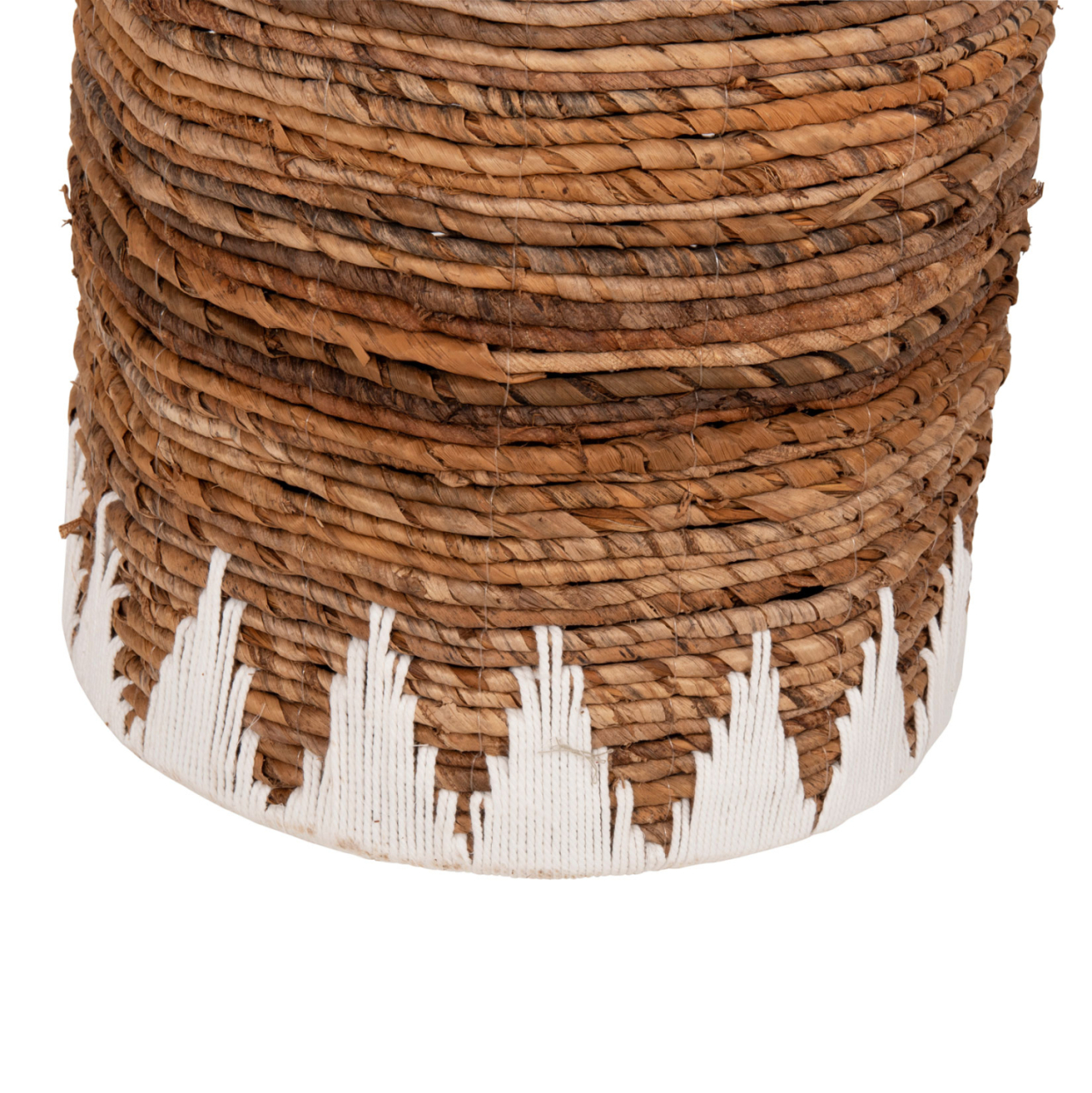ROUND BASKETS WITH LID 3PCS HM4306 RUSH IN NATURAL-WHITE Φ42x63Hcm. [5]