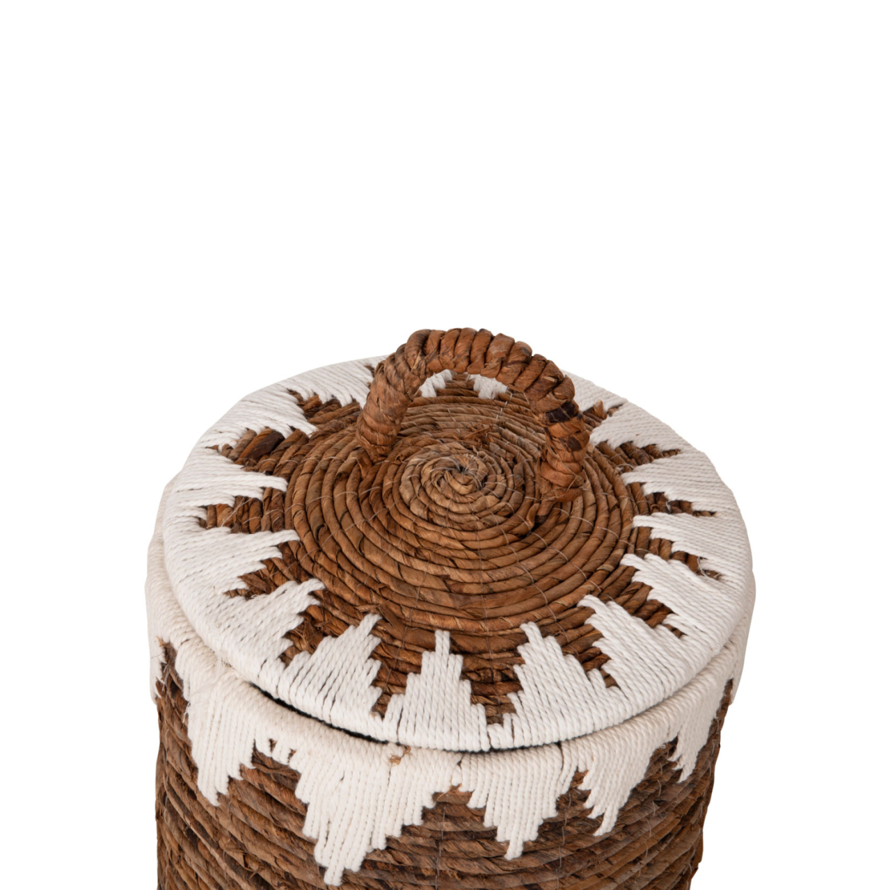 ROUND BASKETS WITH LID 3PCS HM4306 RUSH IN NATURAL-WHITE Φ42x63Hcm. [6]