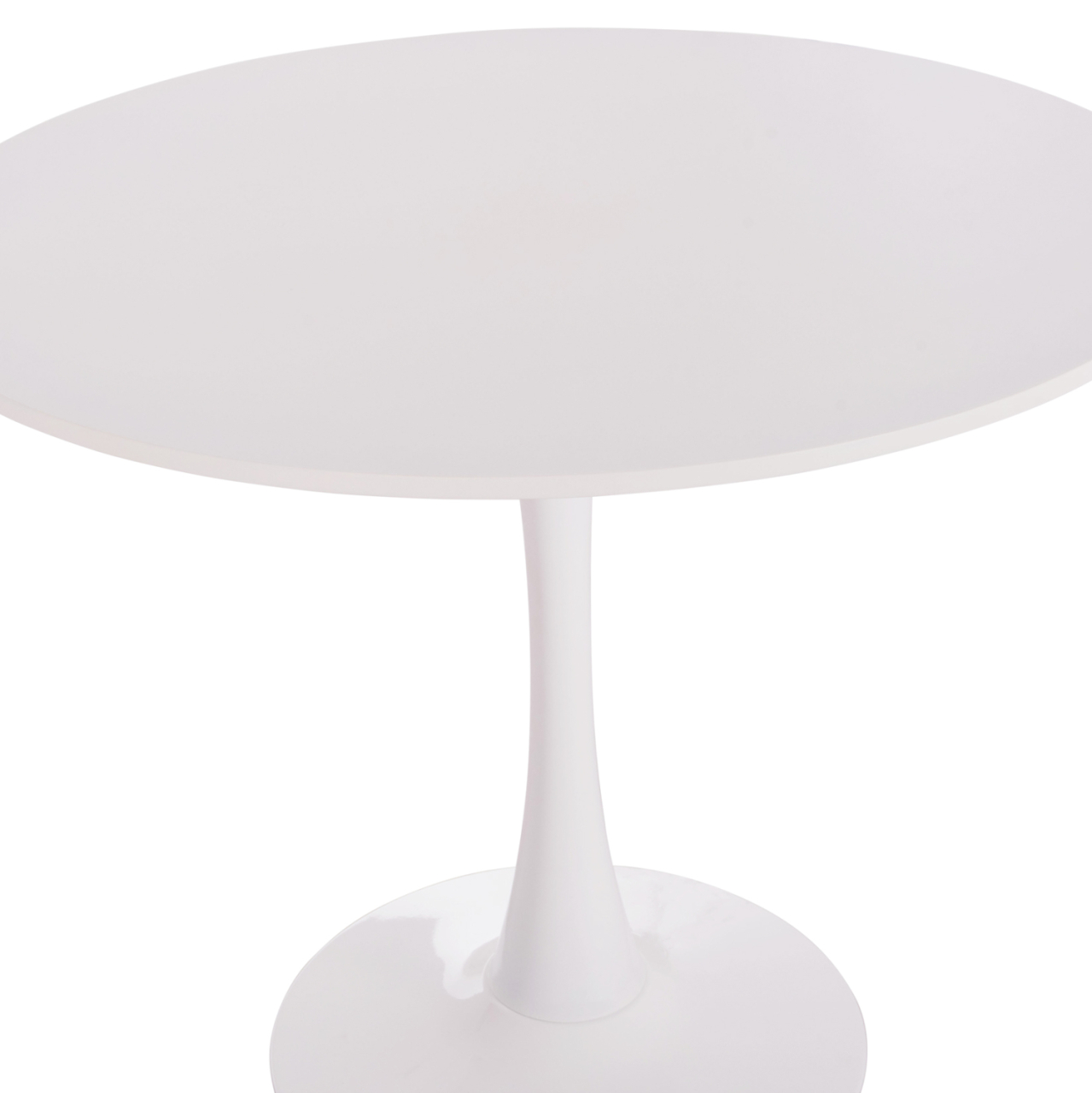 ROUND DINING TABLE BROLIN HM18141.01 MDF TOP-METAL BASE--WHITE Φ90x73Hcm. [8]