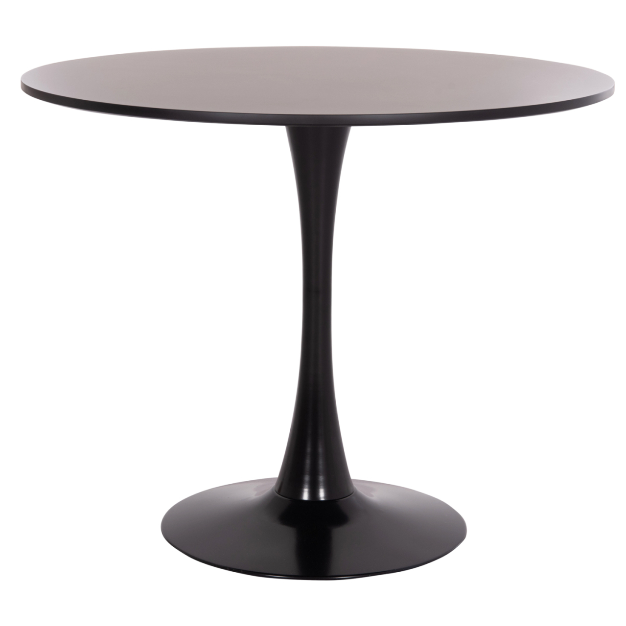 ROUND DINING TABLE BROLIN HM18141.02 MDF TOP-METAL BASE--BLACK Φ90x73Hcm. [8]