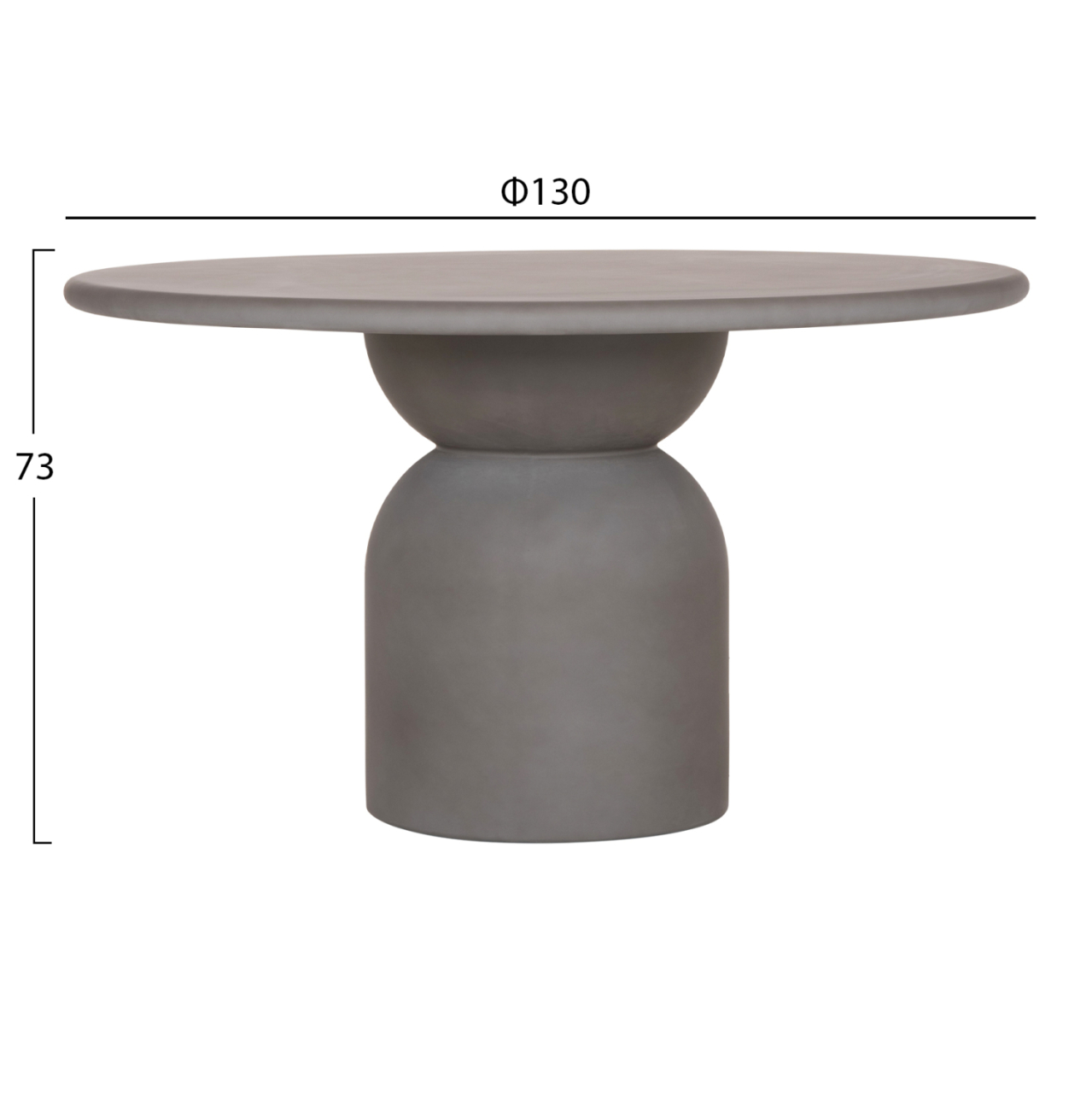 ROUND DINING TABLE KAZVIN HM6582.01 GREY FIBER CEMENT Φ130x73Hcm. [2]
