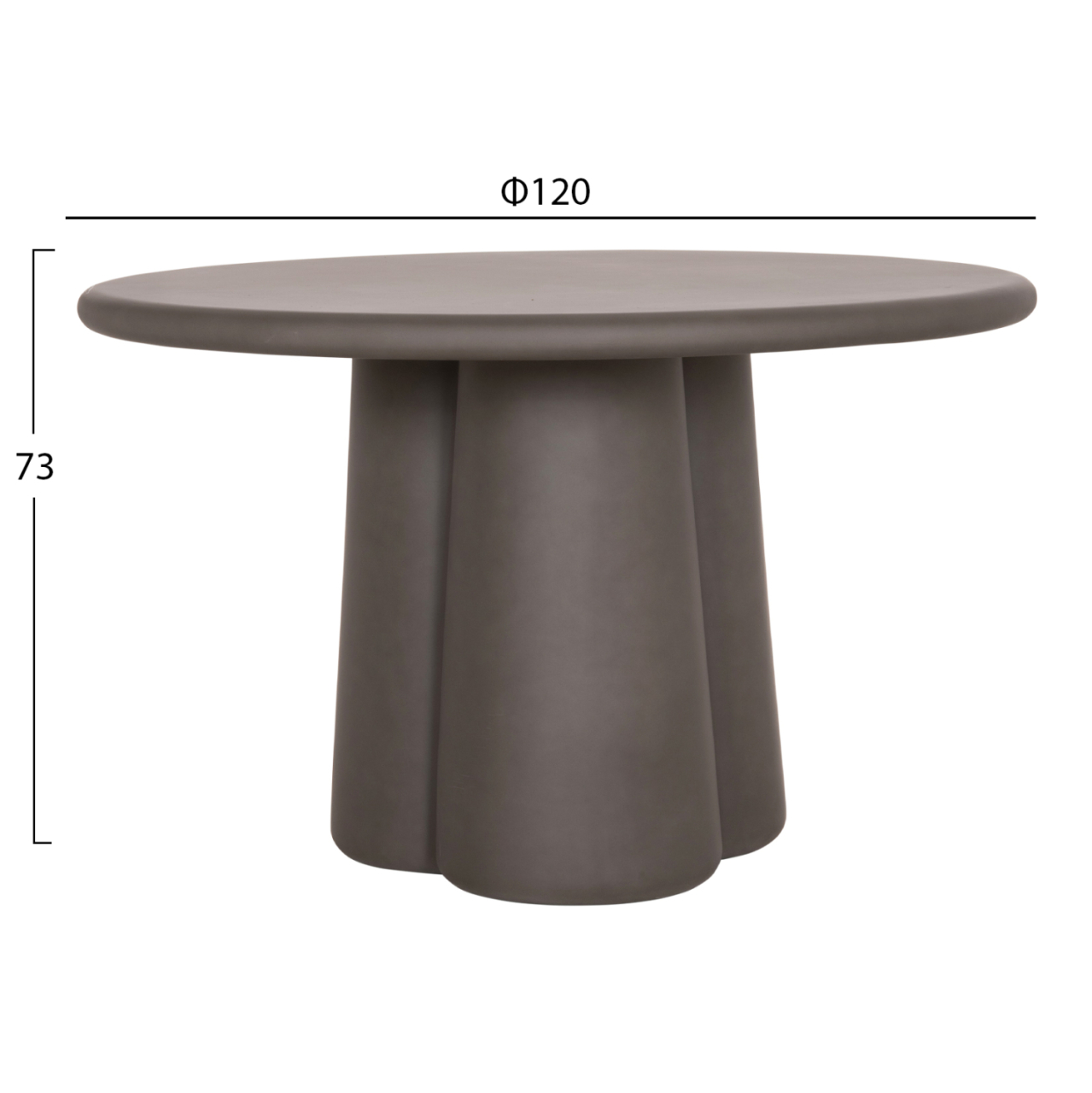 ROUND DINING TABLE NAYU HM6583.01 GREY FIBER CEMENT Φ120x73Hcm. [2]