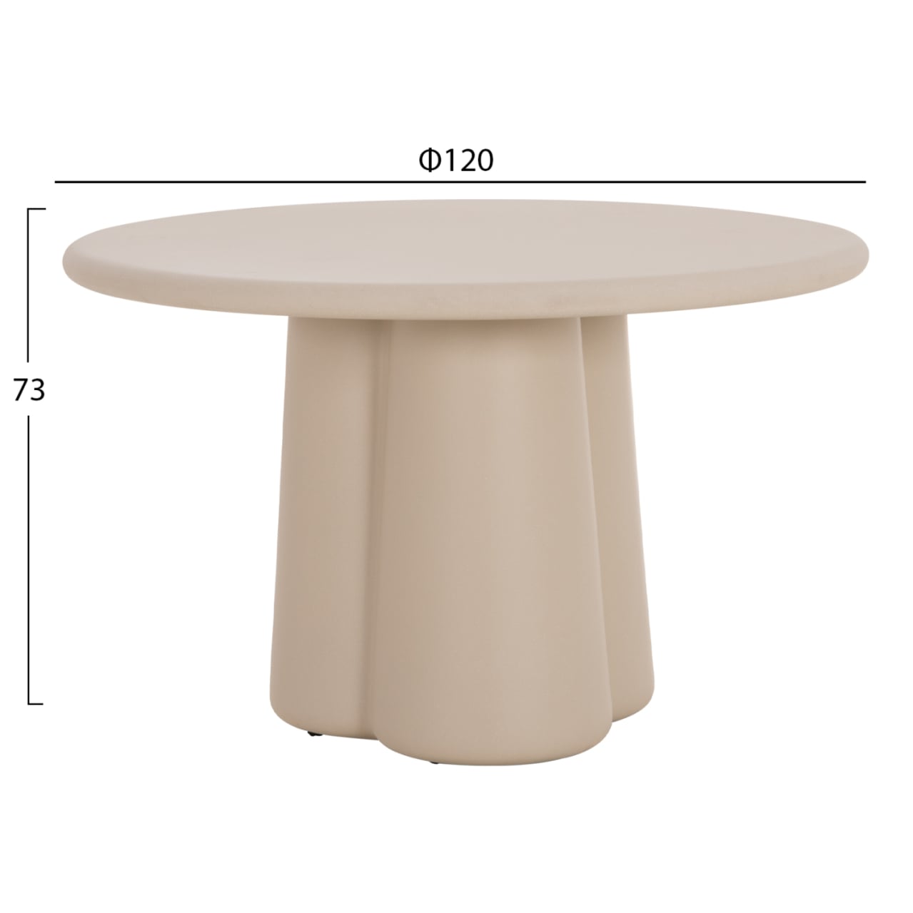 ROUND DINING TABLE NAYU HM6583.02 BEIGE FIBER CEMENT Φ120x73Hcm. [2]