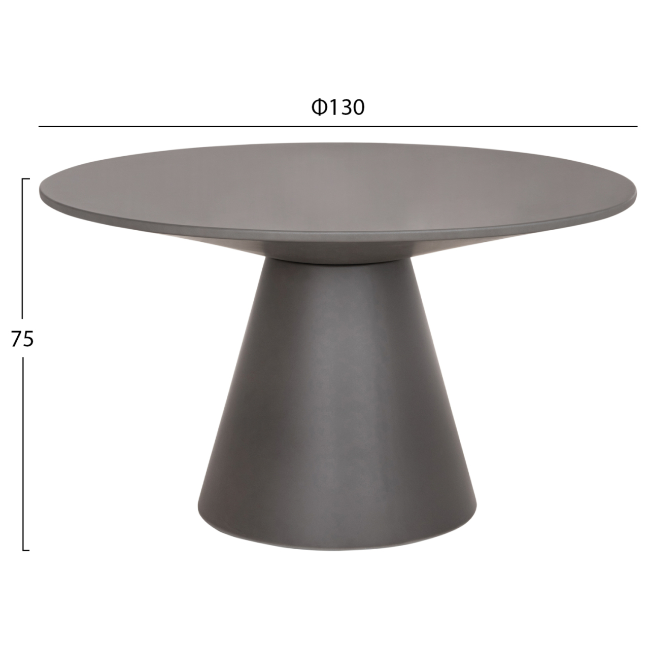 ROUND DINING TABLE RAIKO HM6573.01 GREY FIBER CEMENT Φ130x75Hcm [2]