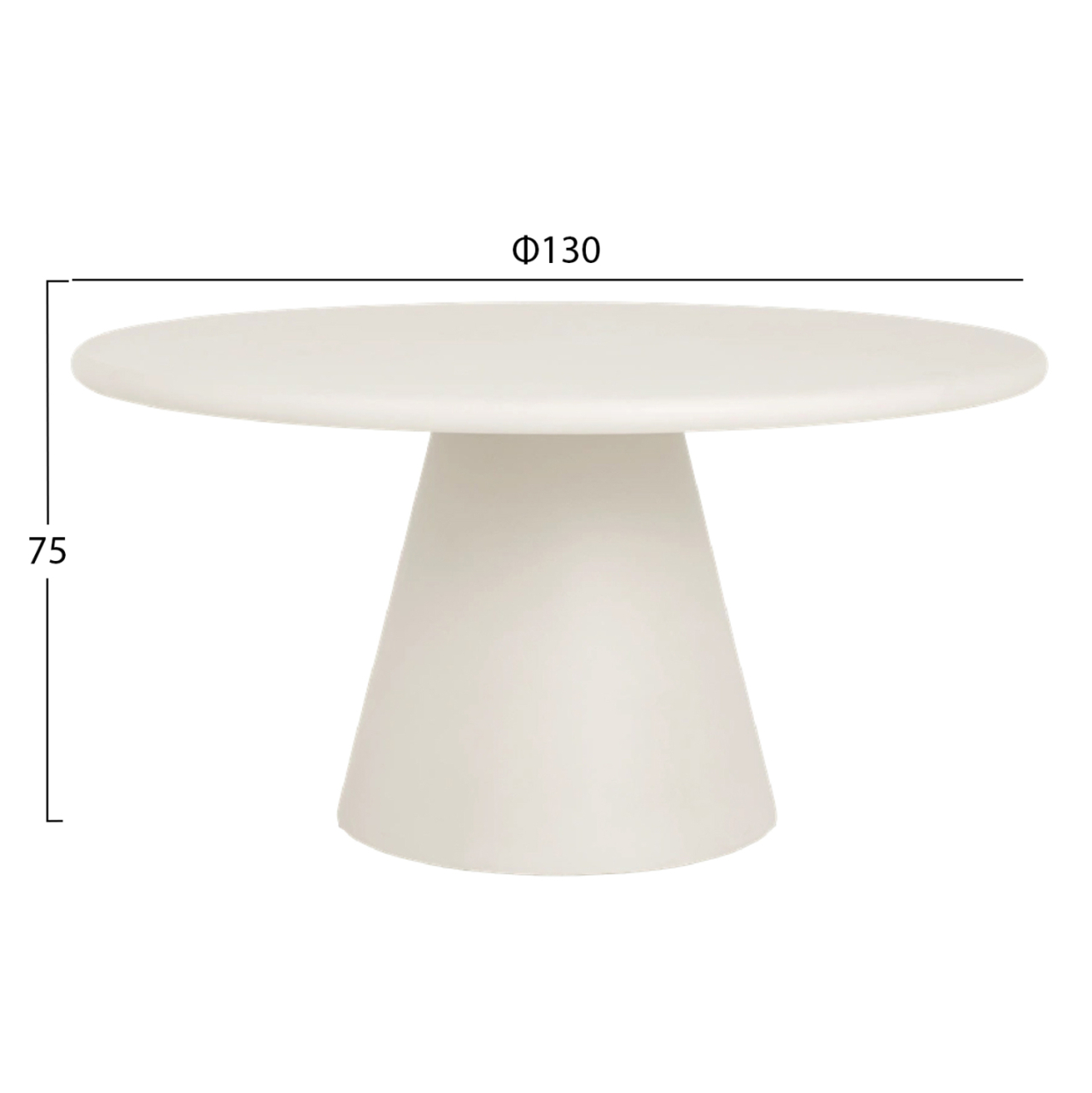 ROUND DINING TABLE RAIKO HM6573.02 BEIGE FIBER CEMENT Φ130x75Hcm [2]