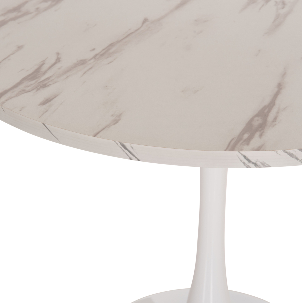 ROUND DINING TABLE ROLLO HM9421.11 MELAMINE IN WHITE MARBLE METAL LEG Φ90x74Hcm. [6]