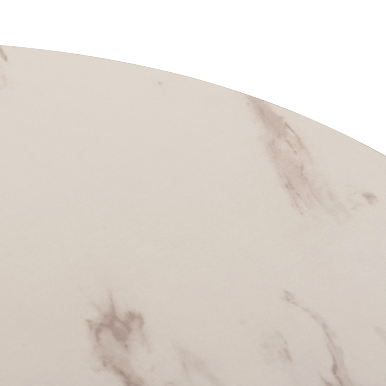 ROUND DINING TABLE ROLLO HM9421.11 MELAMINE IN WHITE MARBLE METAL LEG Φ90x74Hcm. [9]
