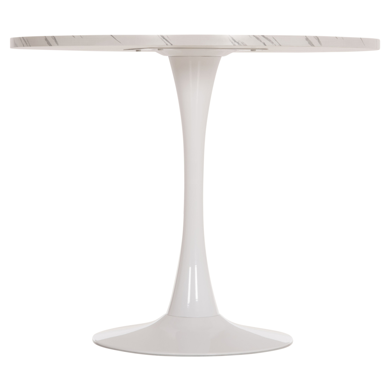 ROUND DINING TABLE ROLLO HM9421.11 MELAMINE IN WHITE MARBLE METAL LEG Φ90x74Hcm. [3]