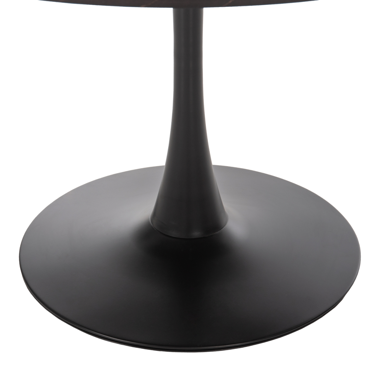 ROUND DINING TABLE ROLLO HM9421.12 MELAMINE IN BLACK MARBLE METAL LEG Φ90x74Hcm. [3]