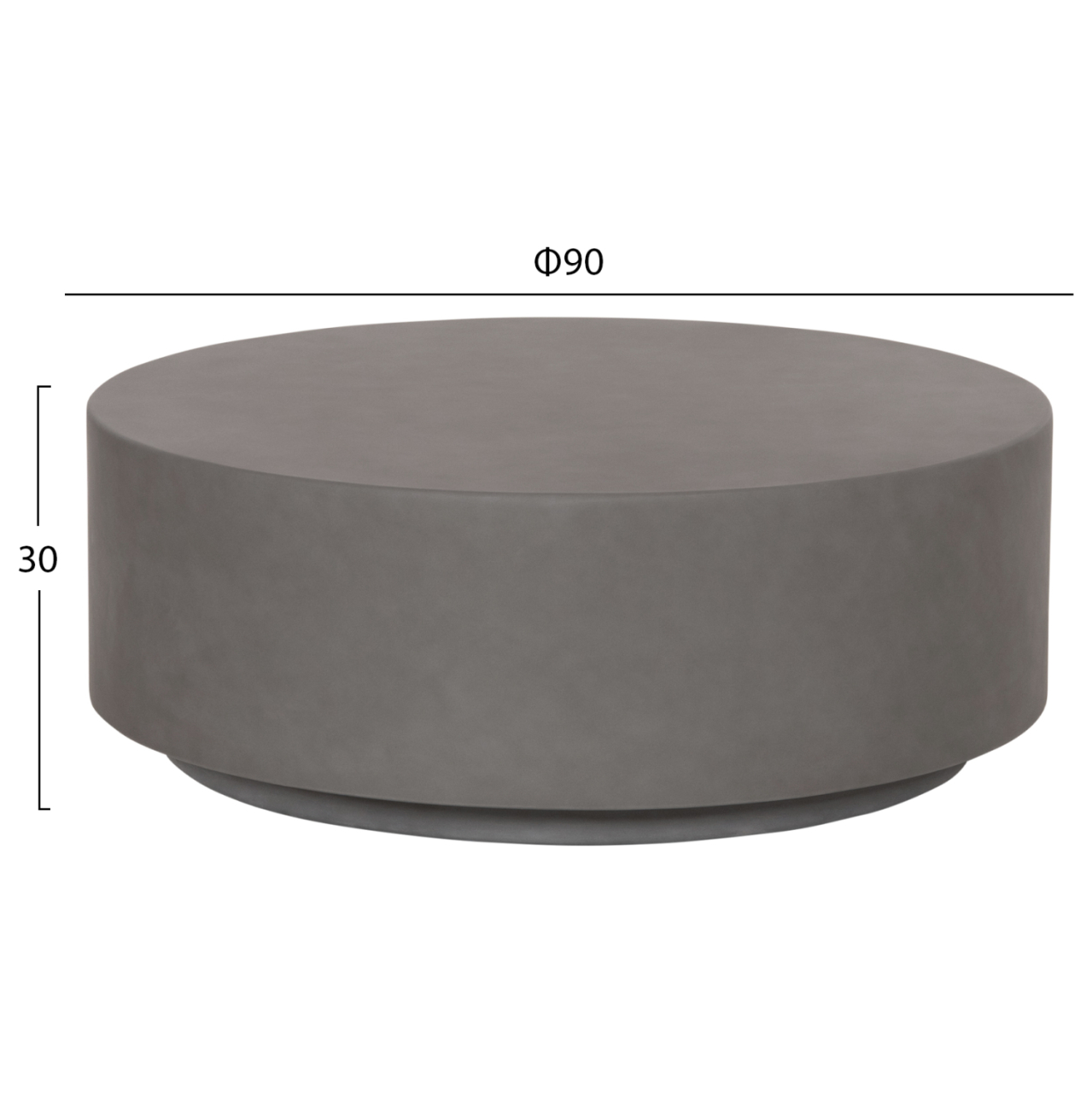 ROUND OUTDOOR COFFEE TABLE KYOKO HM6579.01 GREY FIBER CEMENT Φ90x30Hcm [2]