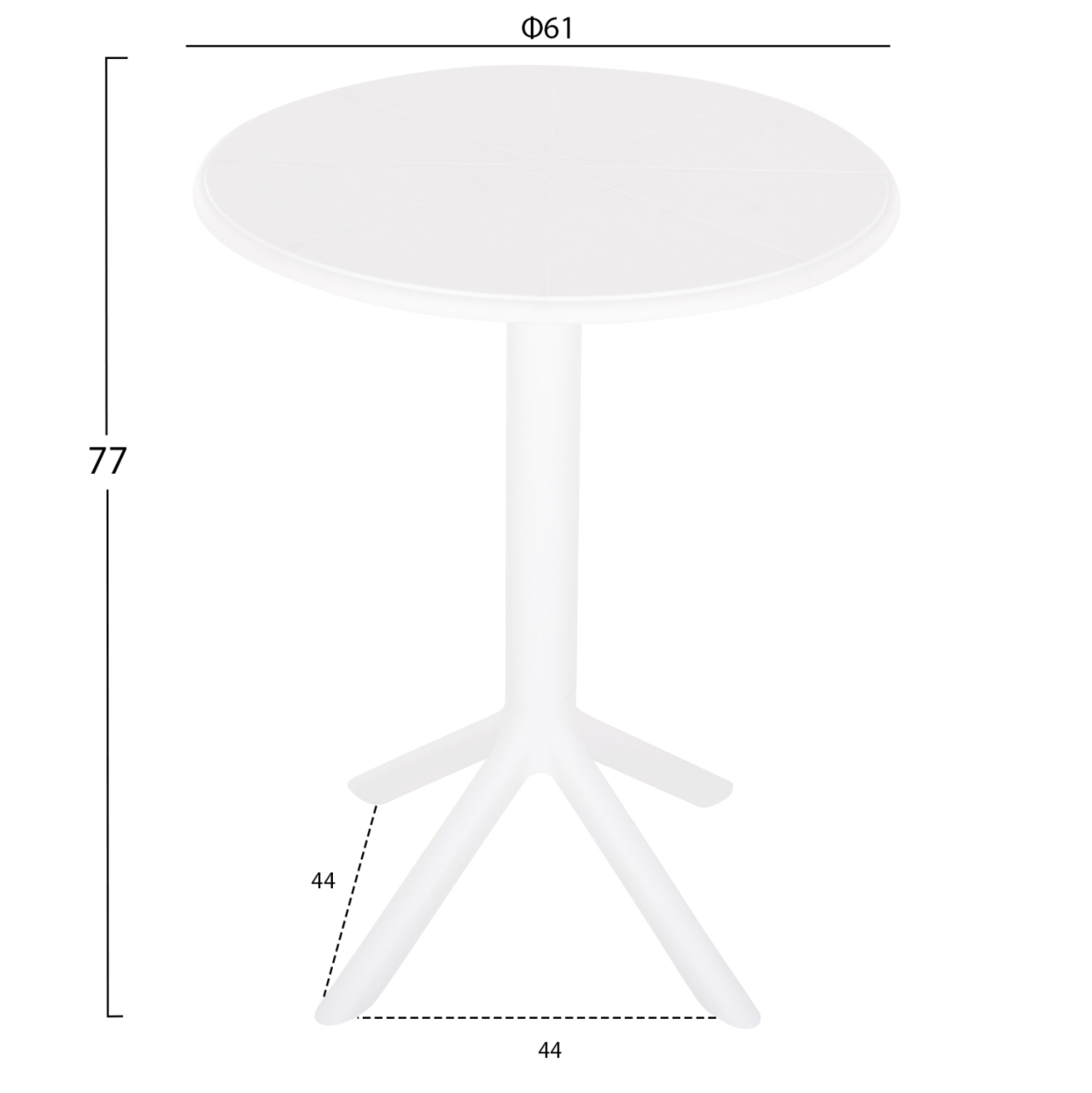 ROUND POLYPROPYLENE TABLE TERRIN HM6124.11 WHITE Φ61x77Hcm. [2]