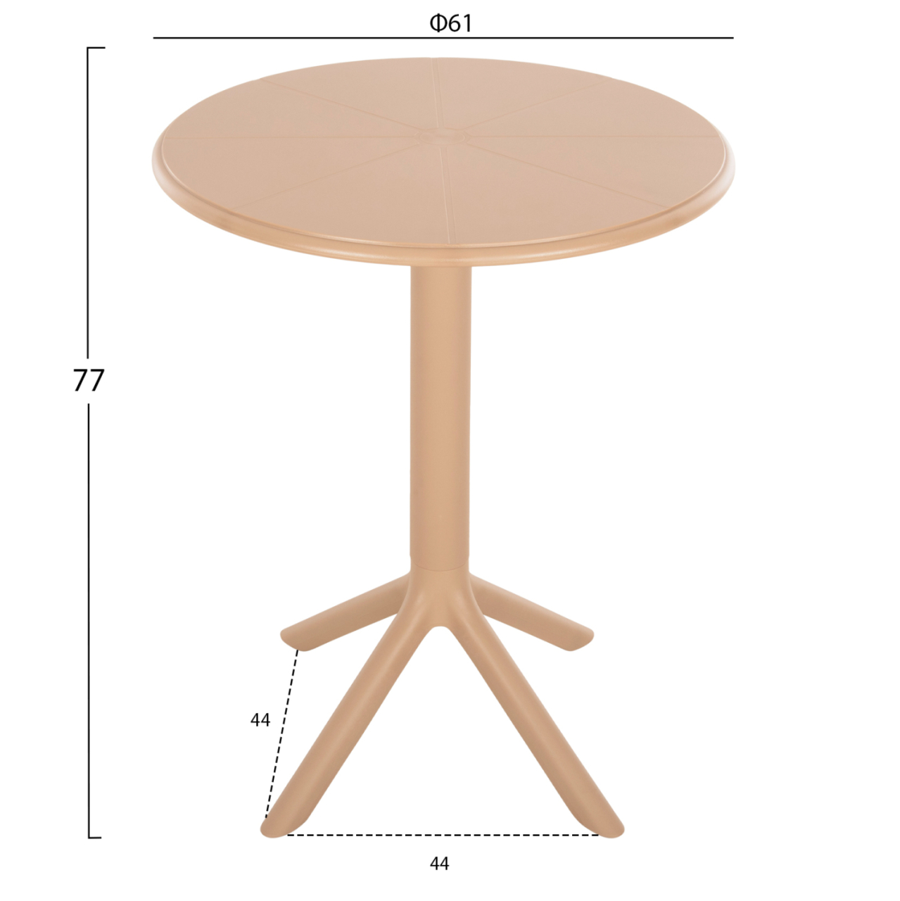 ROUND POLYPROPYLENE TABLE TERRIN HM6124.14 CAPPUCCINO Φ61x77Hcm. [2]