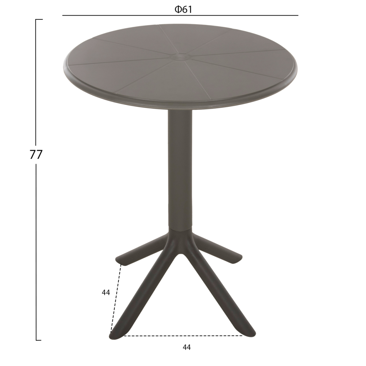 ROUND POLYPROPYLENE TABLE TERRIN HM6124.15 OLIVE GREEN Φ60x75Hcm. [2]