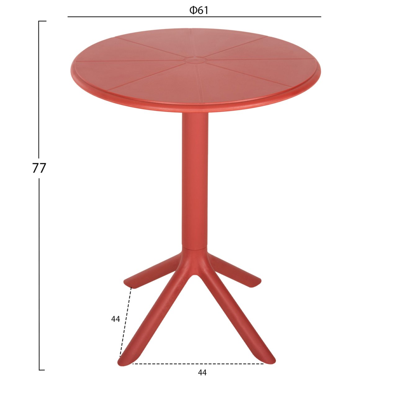ROUND POLYPROPYLENE TABLE TERRIN HM6124.16 RED Φ61x77Hcm. [2]