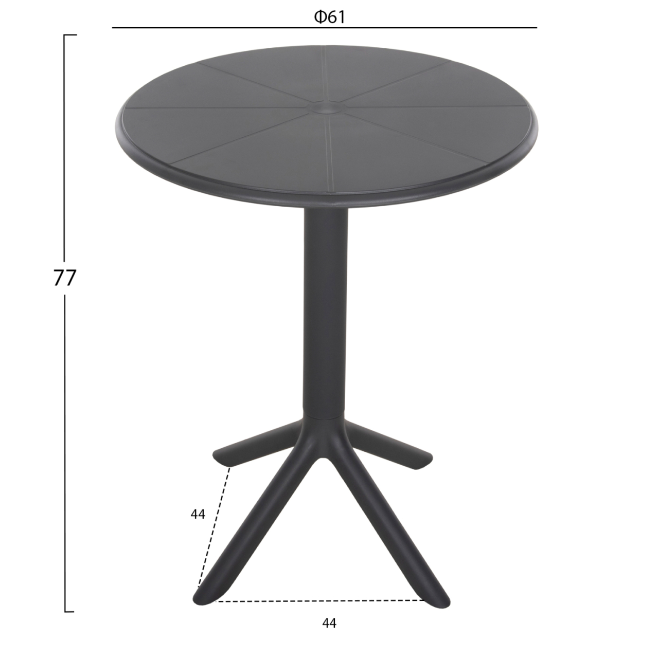 ROUND POLYPROPYLENE TABLE TERRIN HM6124.20 GREY Φ61x77Hcm. [2]