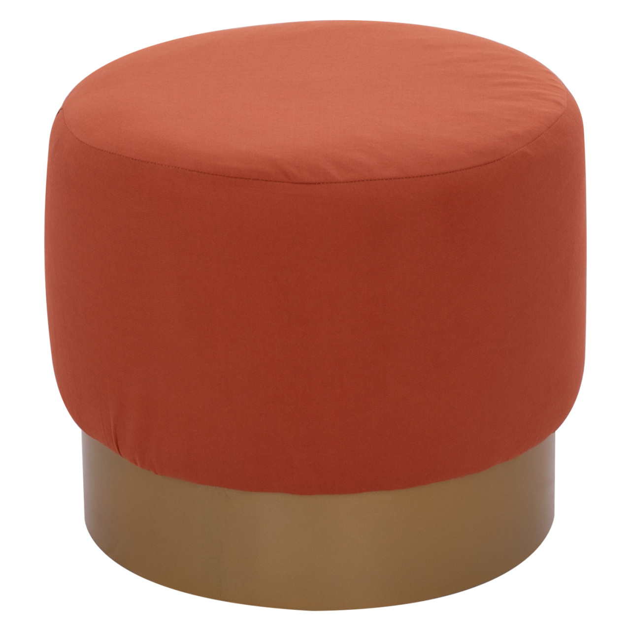 ROUND POUF/STOOL HM9260.02 CORAL FABRIC, GOLD ROUND BASEBASE [3]