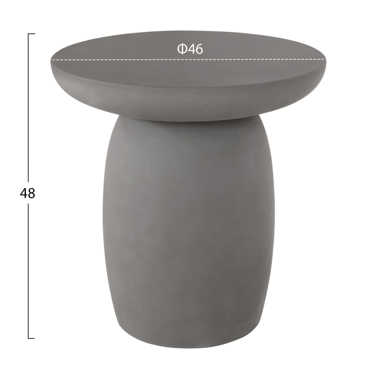 ROUND SIDE TABLE HIKARI HM6593.01 GREY FIBER CEMENT Φ46x48Hcm [2]