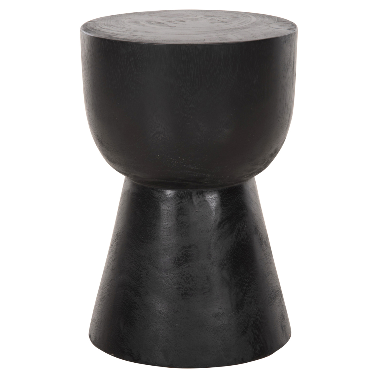 ROUND STOOL MAMBA HM9901.02 SOLID SUAR WOOD IN BLACK COLOR Φ30x45H cm. [3]