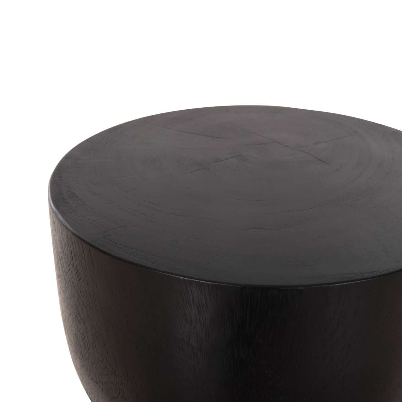 ROUND STOOL MAMBA HM9901.02 SOLID SUAR WOOD IN BLACK COLOR Φ30x45H cm. [4]