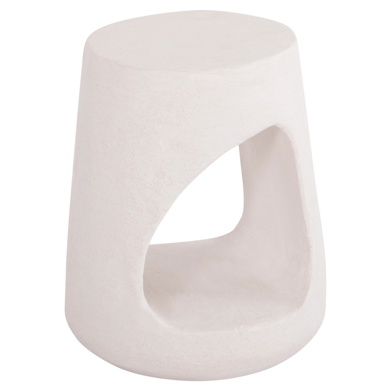 ROUND STOOL SERIES SANTORINI HM18056 POLYRESIN IN OFF-WHITE COLOR Φ38x46Hcm. [1]