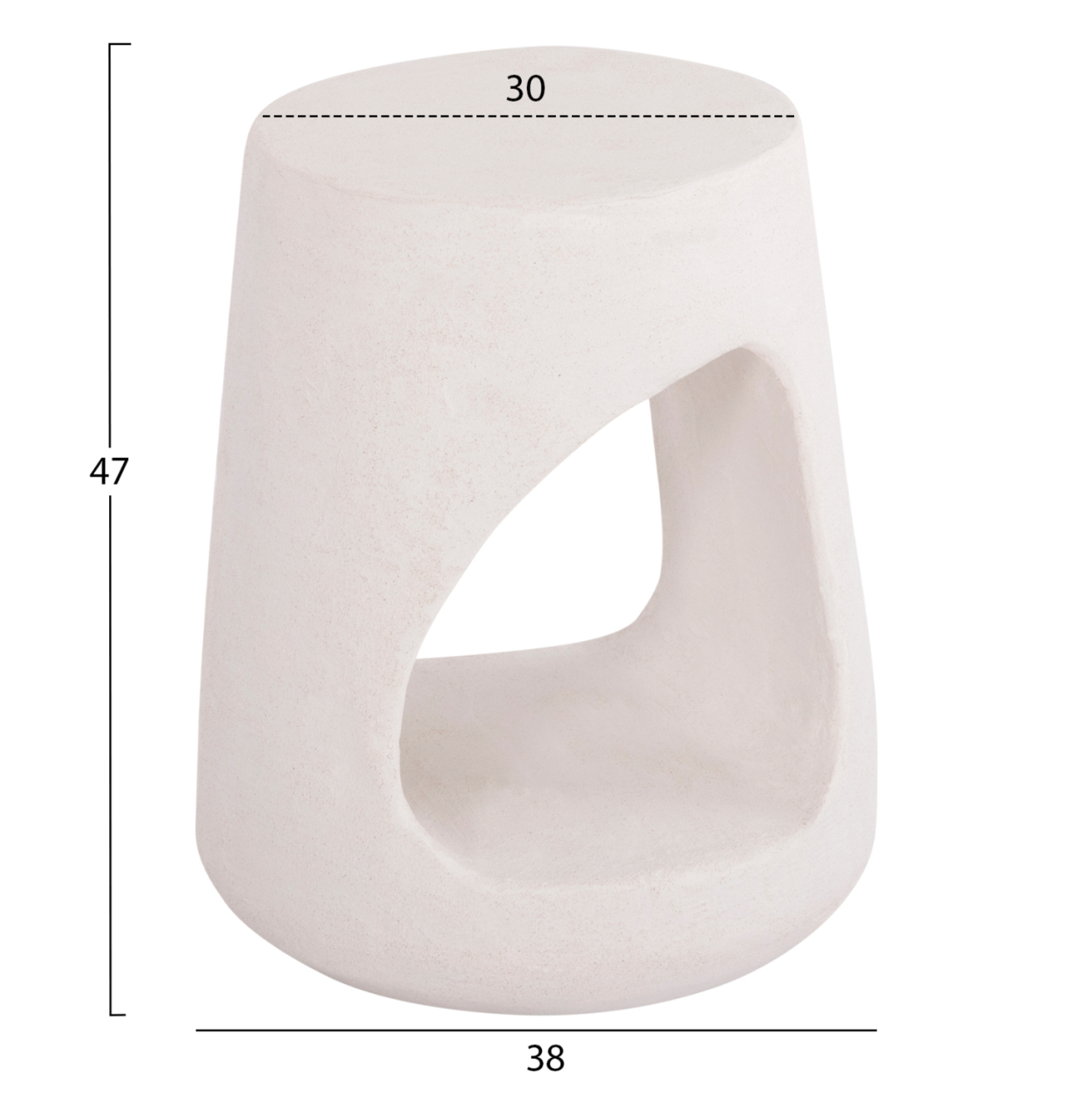 ROUND STOOL SERIES SANTORINI HM18056 POLYRESIN IN OFF-WHITE COLOR Φ38x46Hcm. [2]