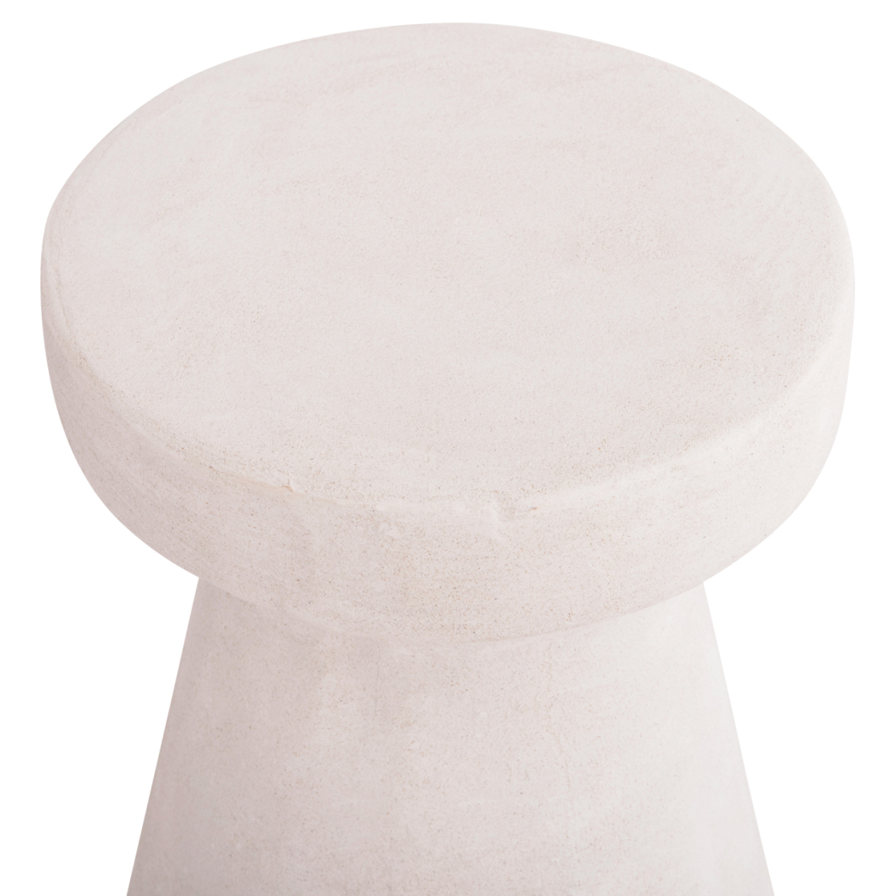 ROUND STOOL SERIES SANTORINI HM18057 POLYRESIN IN OFF-WHITE COLOR Φ32x46Hcm. [4]