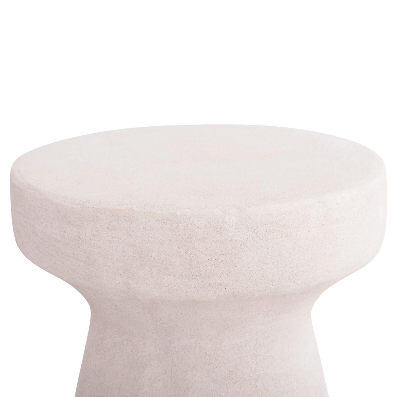 ROUND STOOL SERIES SANTORINI HM18057 POLYRESIN IN OFF-WHITE COLOR Φ32x46Hcm. [5]