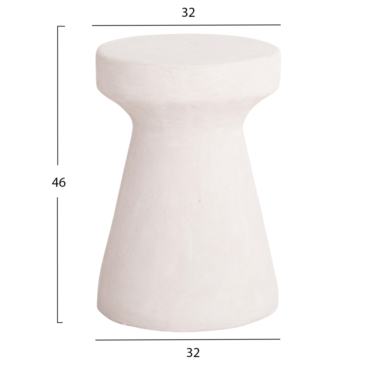 ROUND STOOL SERIES SANTORINI HM18057 POLYRESIN IN OFF-WHITE COLOR Φ32x46Hcm. [2]