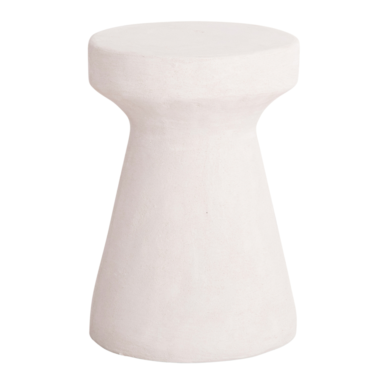 ROUND STOOL SERIES SANTORINI HM18057 POLYRESIN IN OFF-WHITE COLOR Φ32x46Hcm. [1]